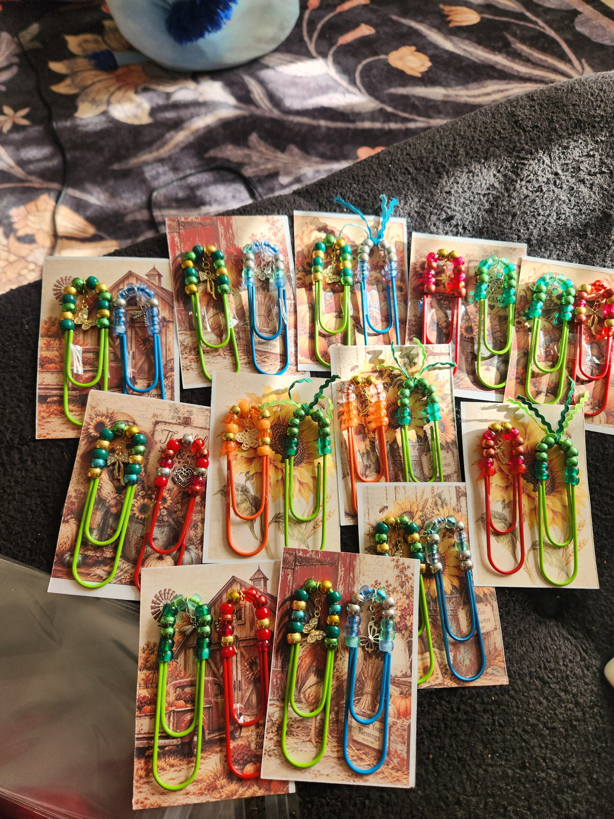 Beaded Cute Charms and Tasseled Jumbo Paper Clips