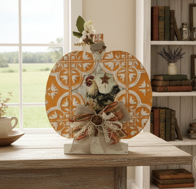 Rustic Pumpkin Shelf Sitter