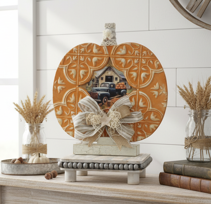 Rustic Pumpkin Shelf Sitter