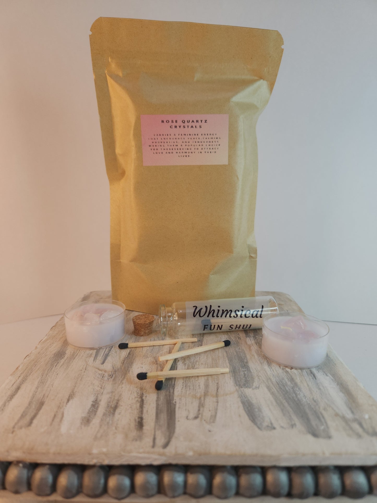 Rose quarts Meditation tea candle Bundle