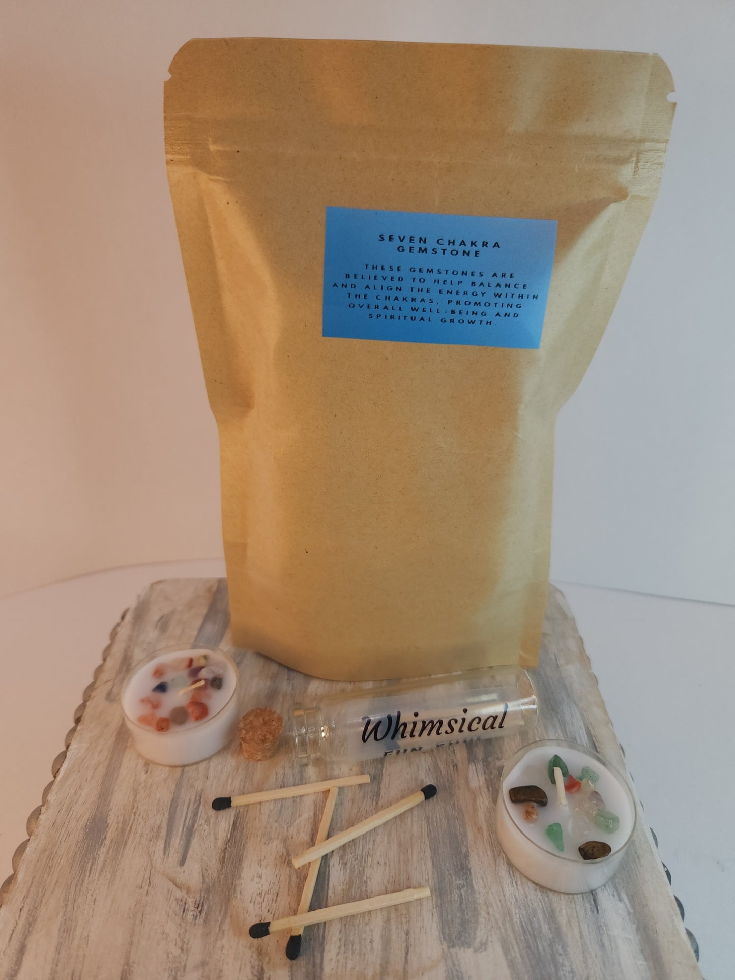 Seven Chakra Gemstone Meditation tea candle Bundle