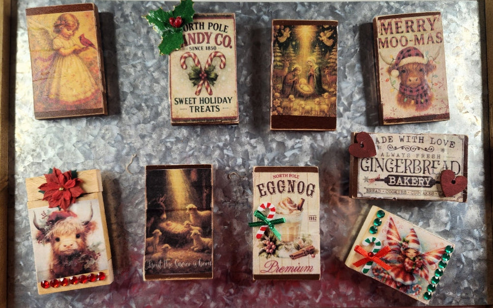 Vintage Christmas Deco Magnets