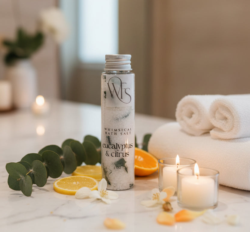Bottle of 'Chemical Bath Salt' with visible branding on a neutral background