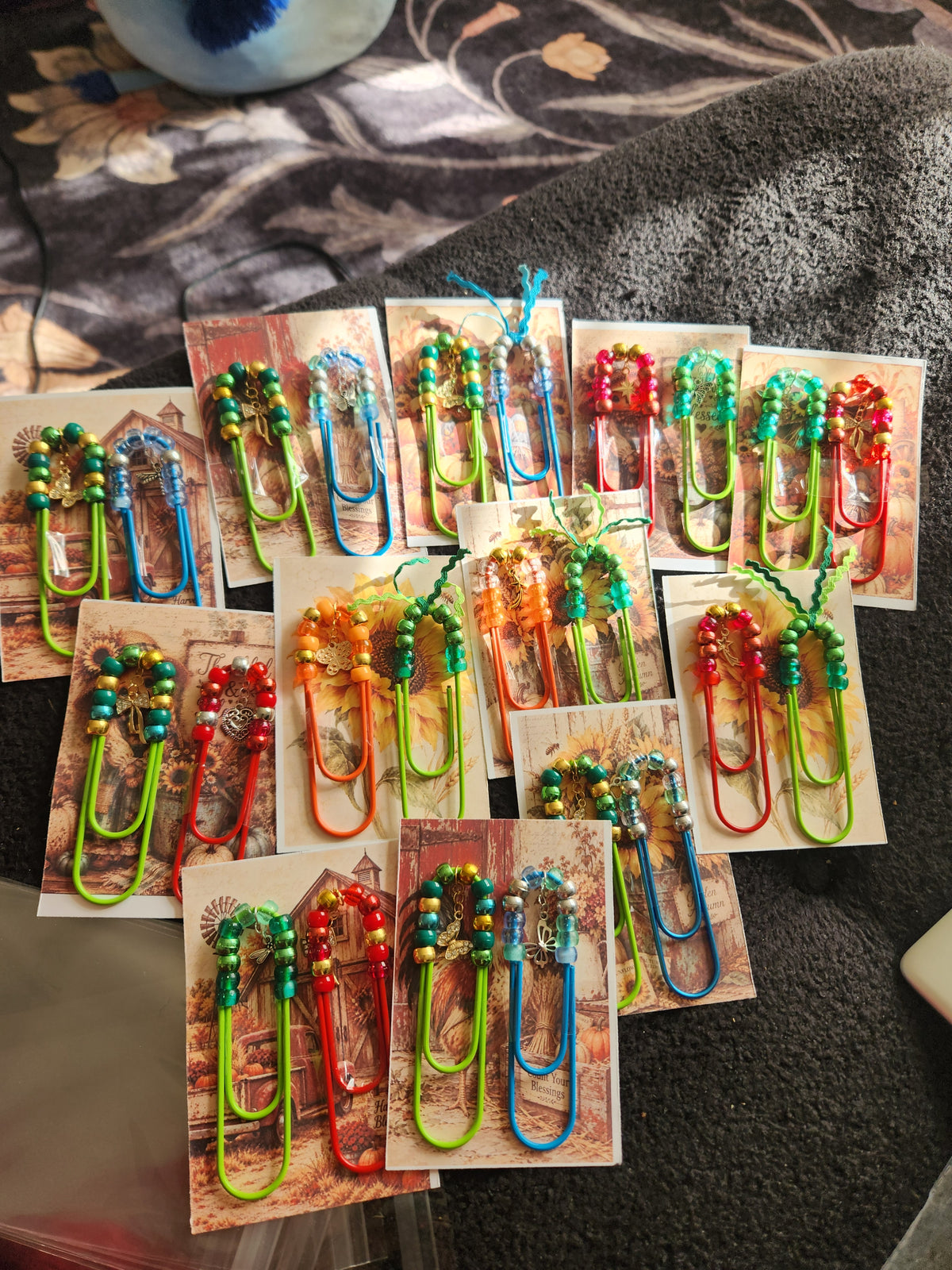 Beaded Cute Charms and Tasseled Jumbo Paper Clips