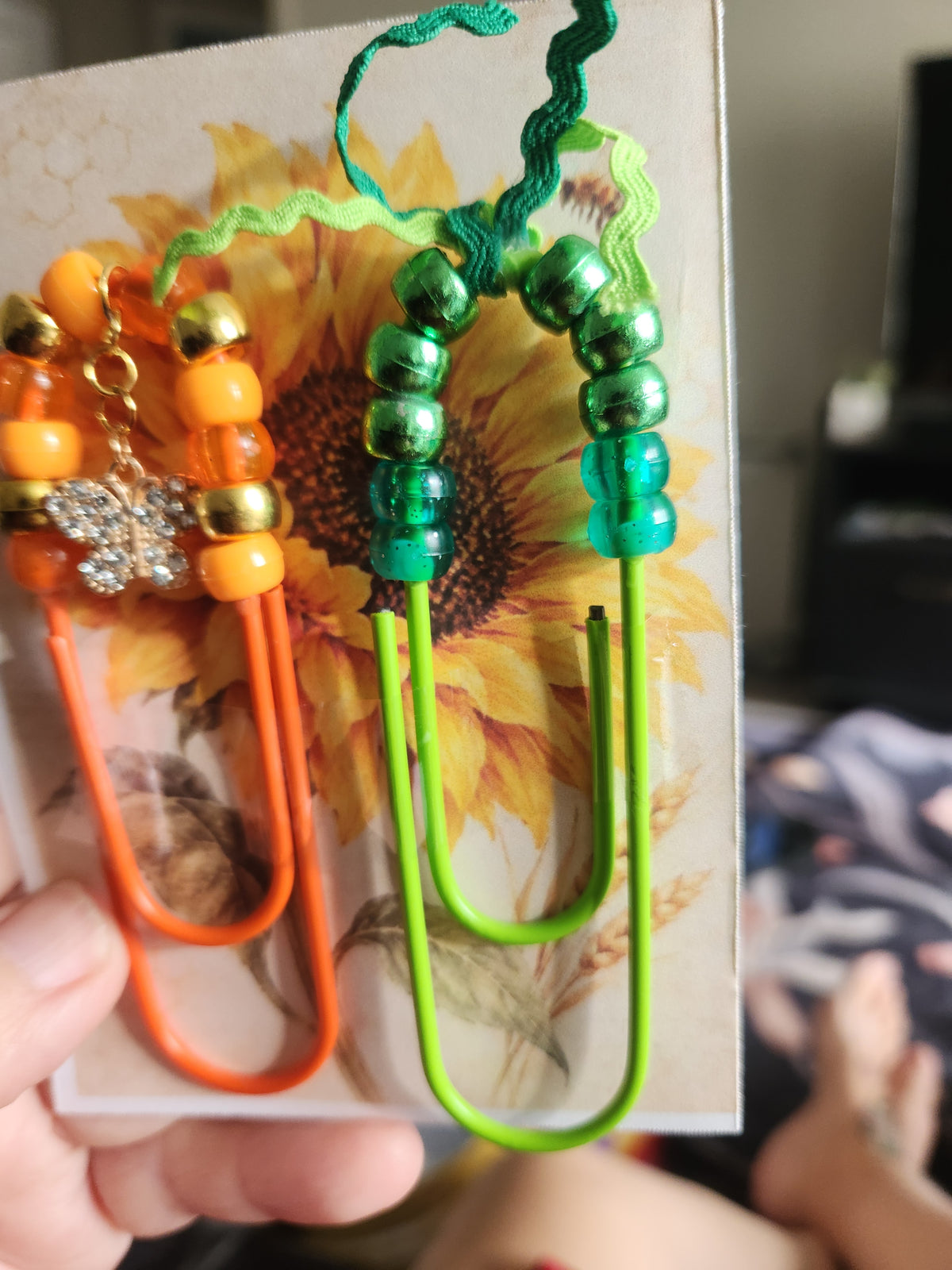 Beaded Cute Charms and Tasseled Jumbo Paper Clips