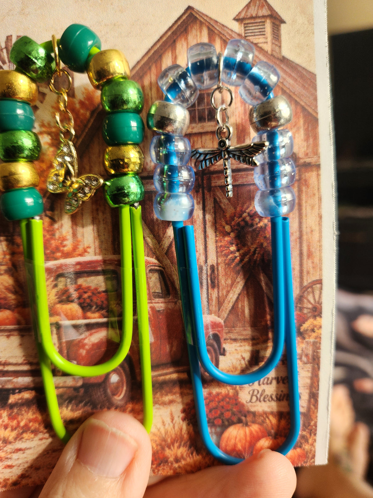 Beaded Cute Charms and Tasseled Jumbo Paper Clips