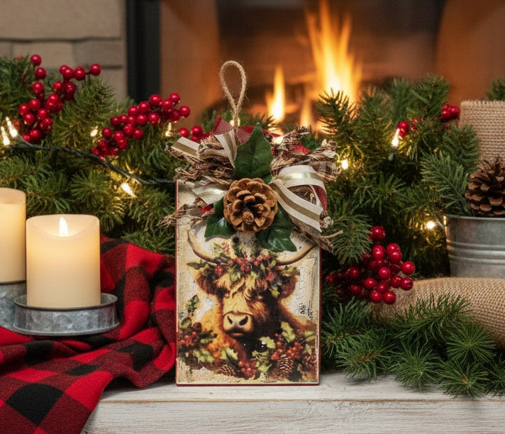 Whimsical Shelf Sitter/Wall decor- Christmas