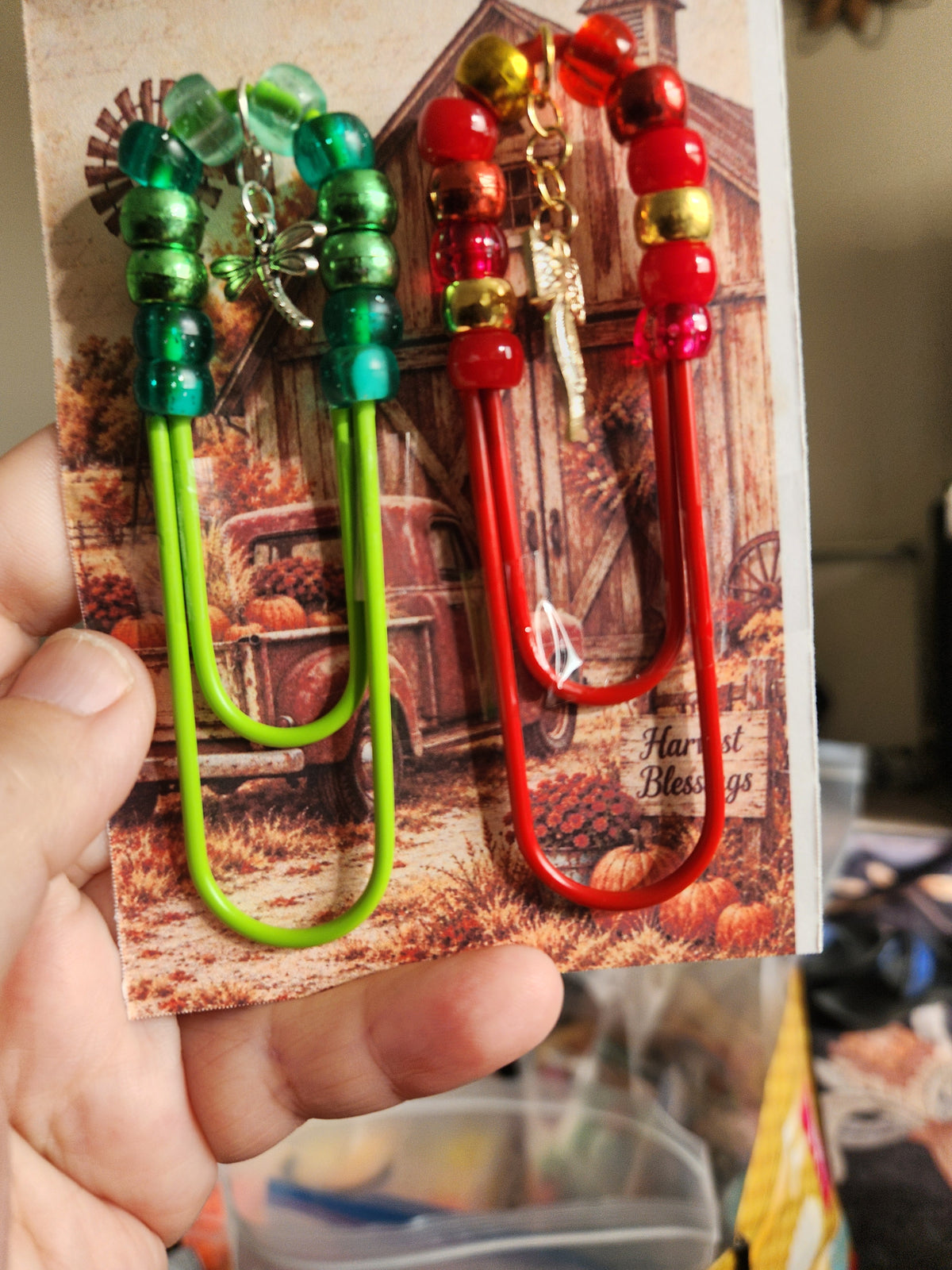 Beaded Cute Charms and Tasseled Jumbo Paper Clips