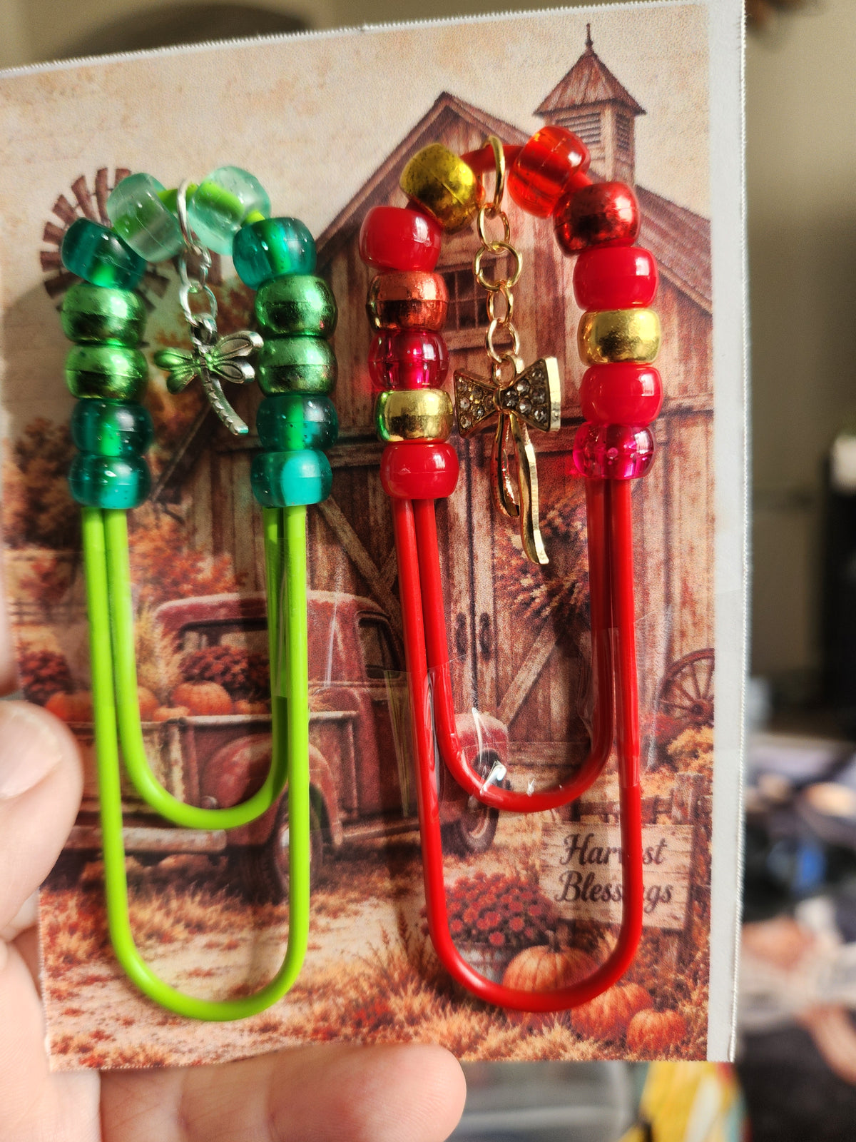 Beaded Cute Charms and Tasseled Jumbo Paper Clips