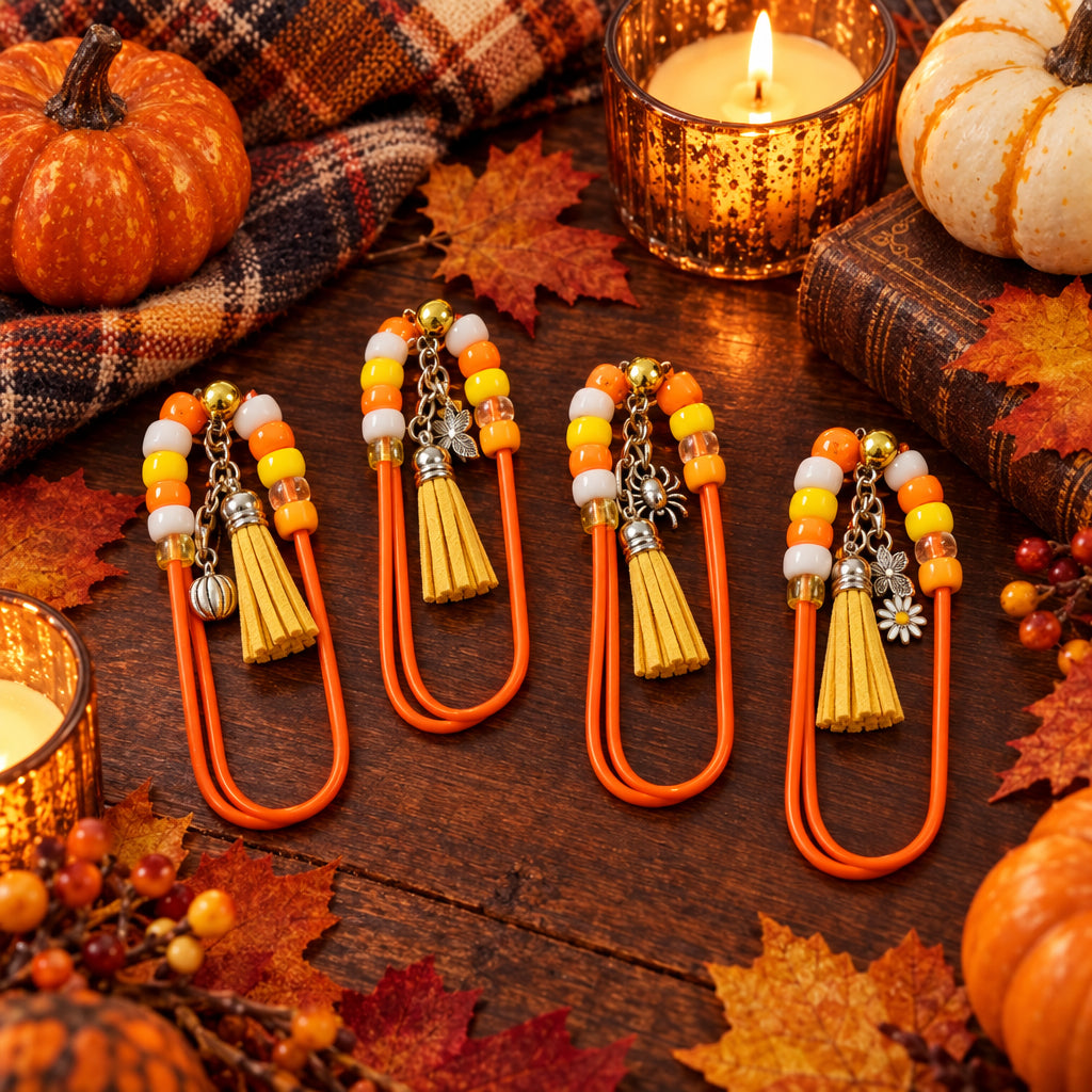 Beaded Cute Charms and Tasseled Jumbo Paper Clips
